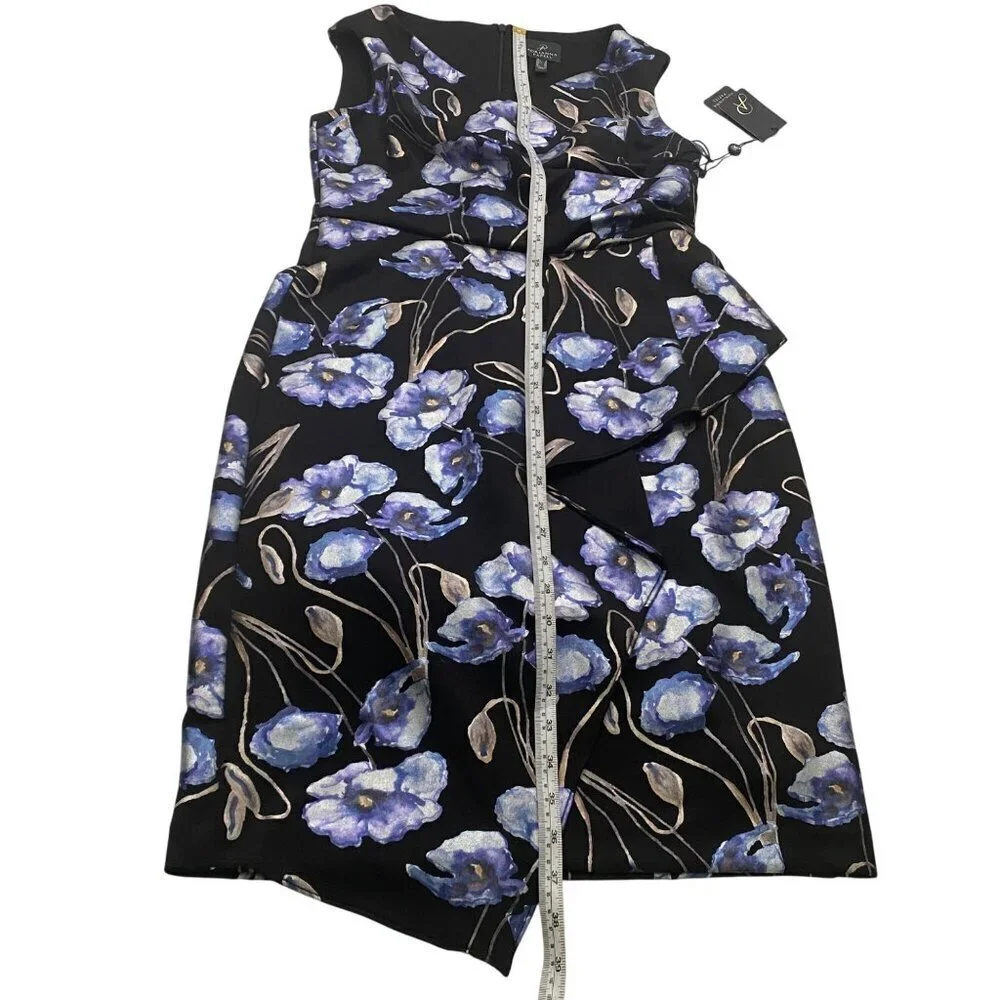 Adrianna Papell metallic print crepe sheath dress knee length women’s 6 NWT - Picture 13 of 16